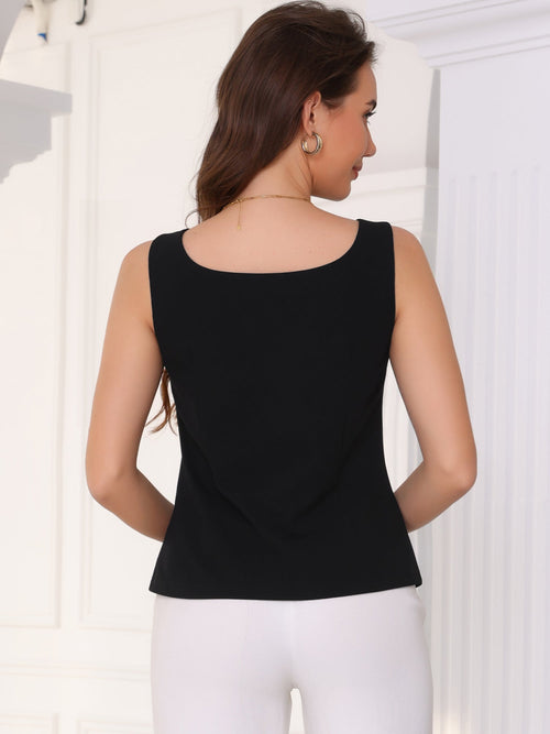 Boatneck Commute Sleeveless Blouse