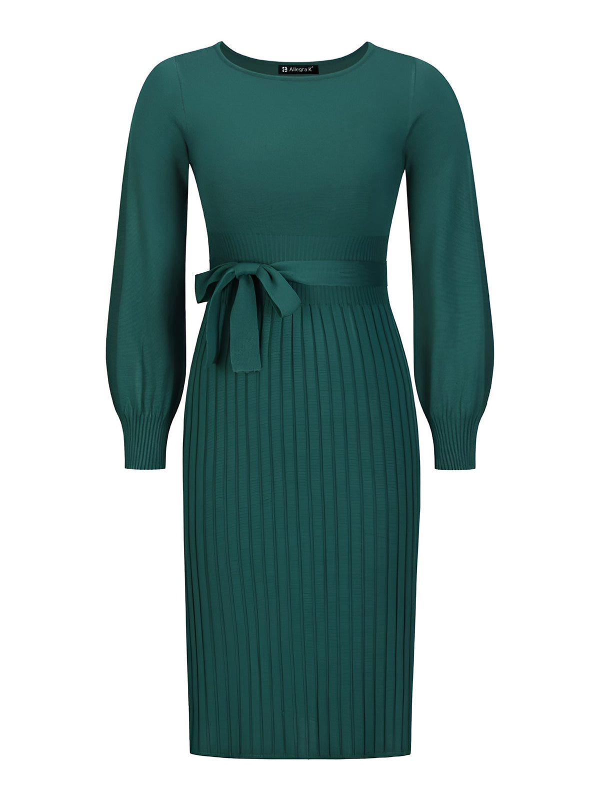 Machine-Wash Polyester Long-Sleeve Dress