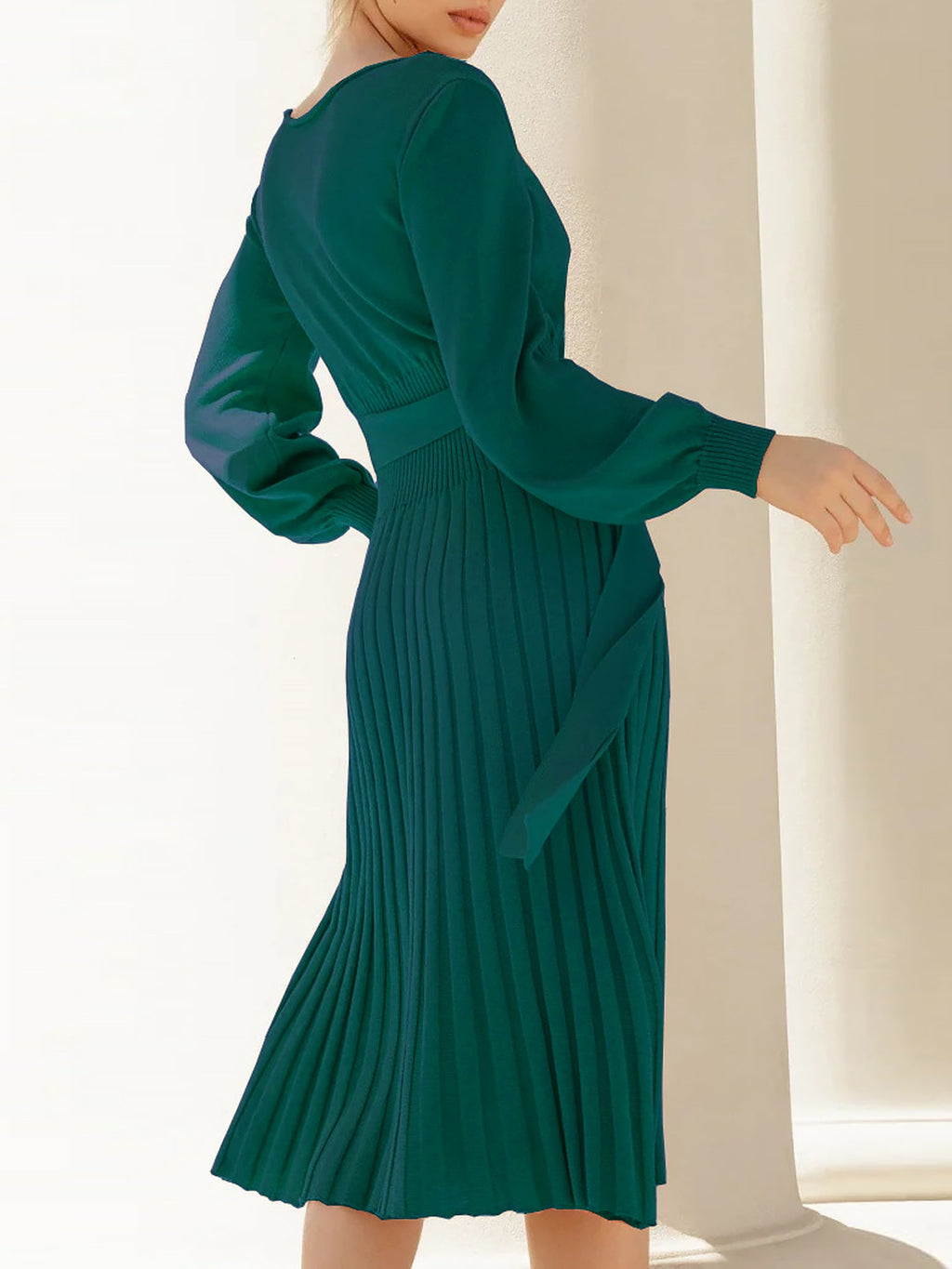 Machine-Wash Polyester Long-Sleeve Dress