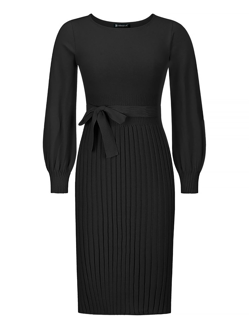 Machine-Wash Polyester Long-Sleeve Dress