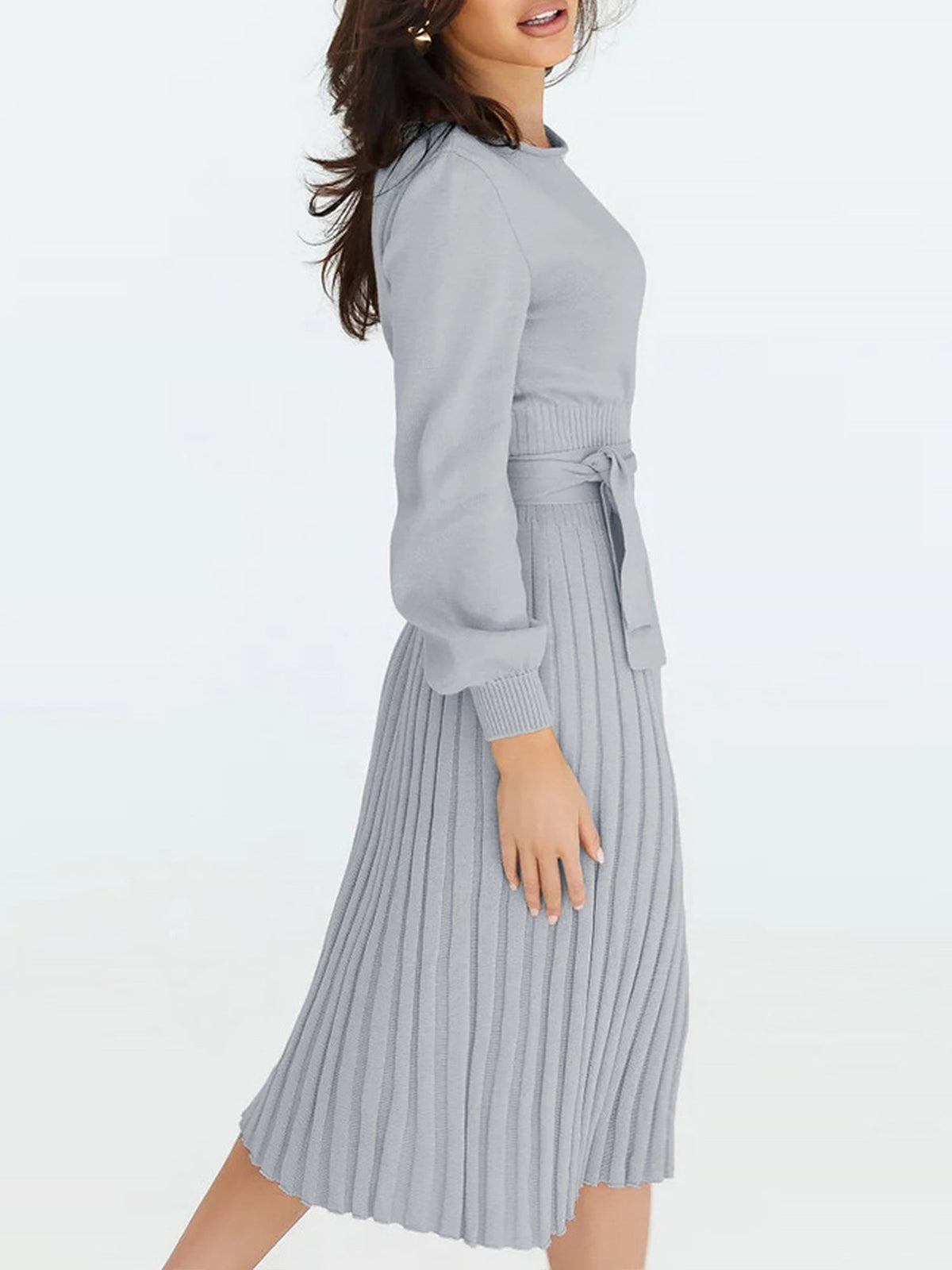 Machine-Wash Polyester Long-Sleeve Dress
