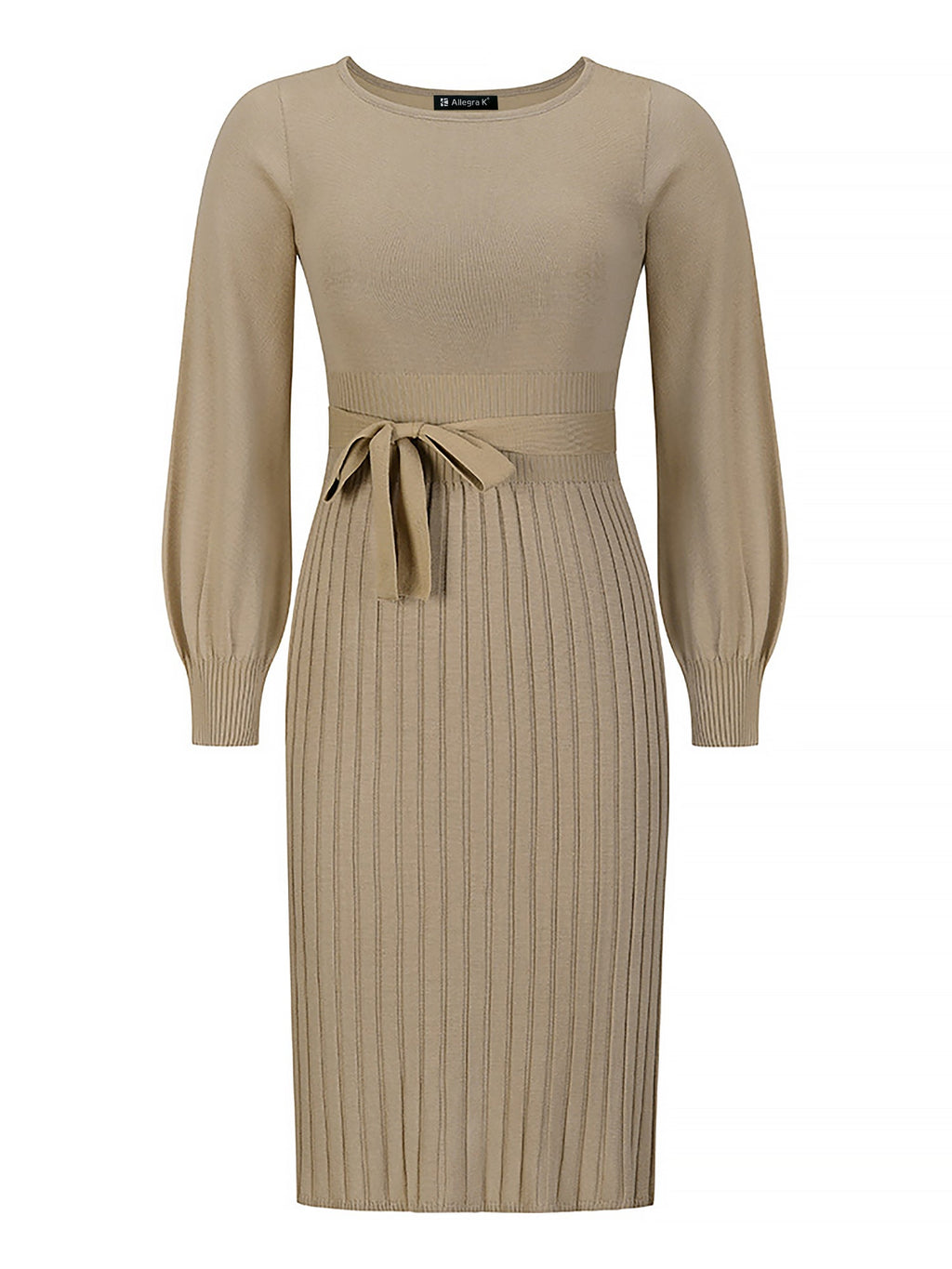Machine-Wash Polyester Long-Sleeve Dress