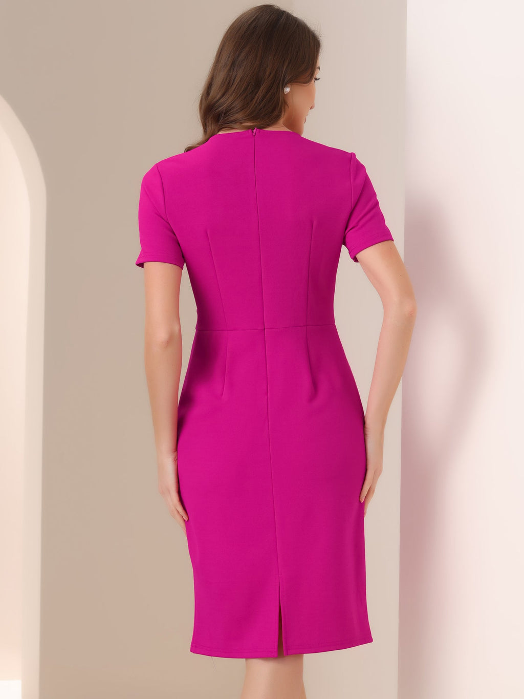 Tweed-Trim Work Dress