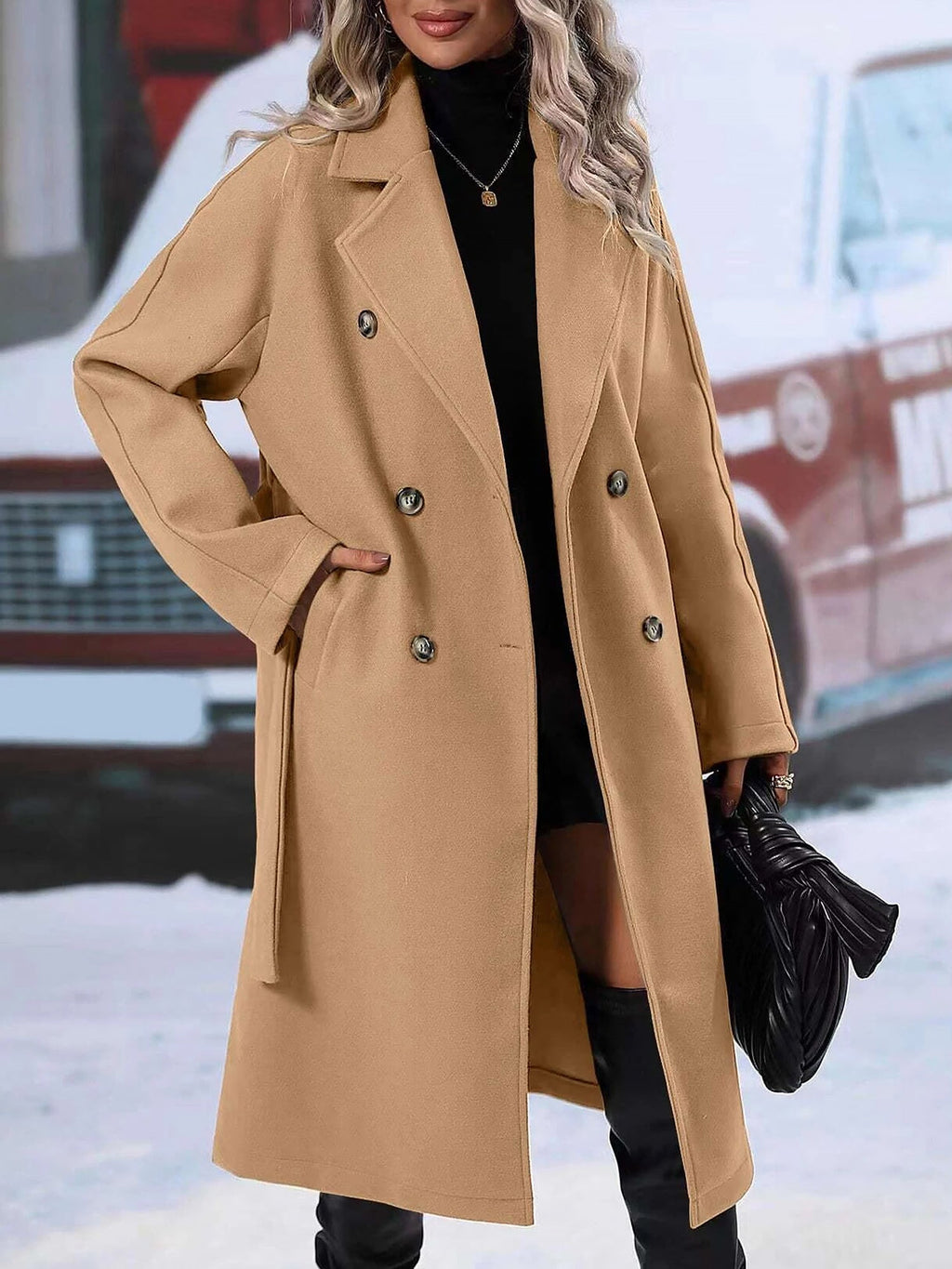 Machine-Wash Casual Long Sleeve Coat