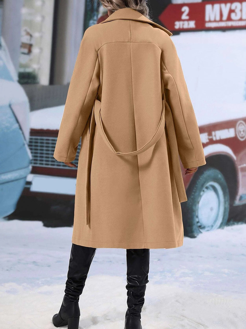 Machine-Wash Casual Long Sleeve Coat
