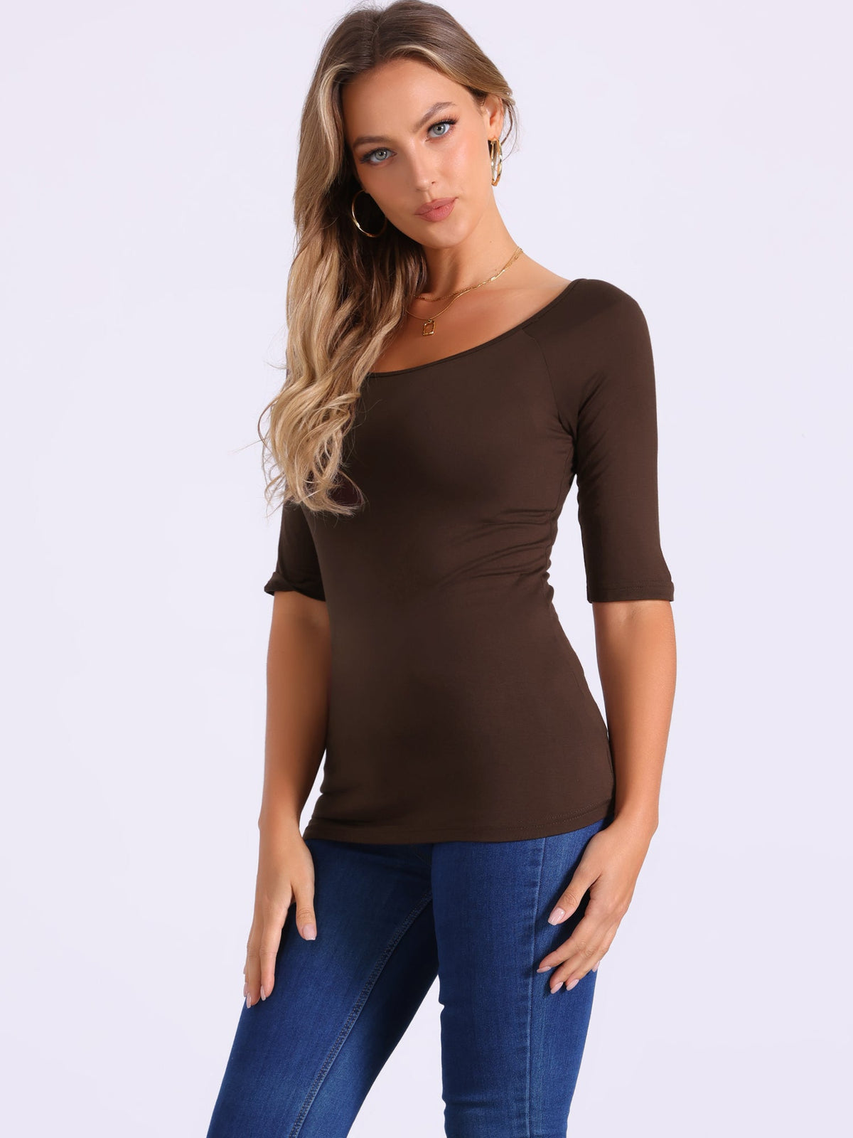 Drape Solid Basic Top