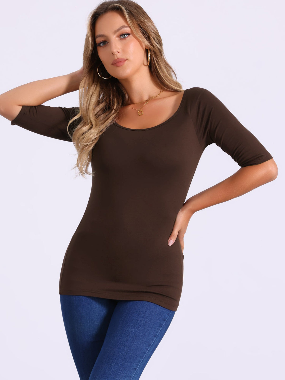 Drape Solid Basic Top