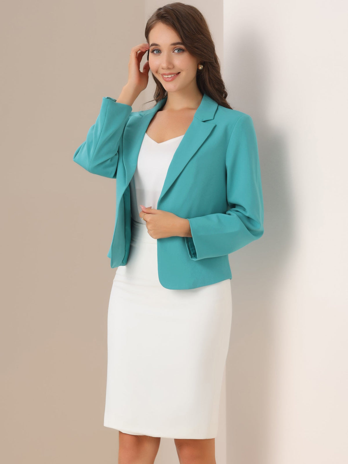 Padded-Shoulder Fully Lined Soft Blazer