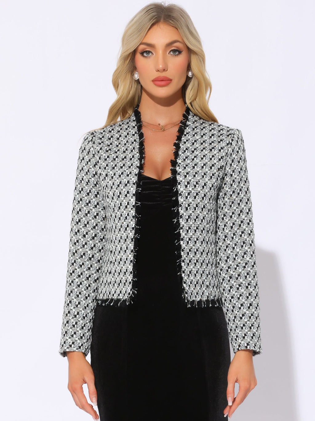 Plaid Cotton-Blend Casual Blazer