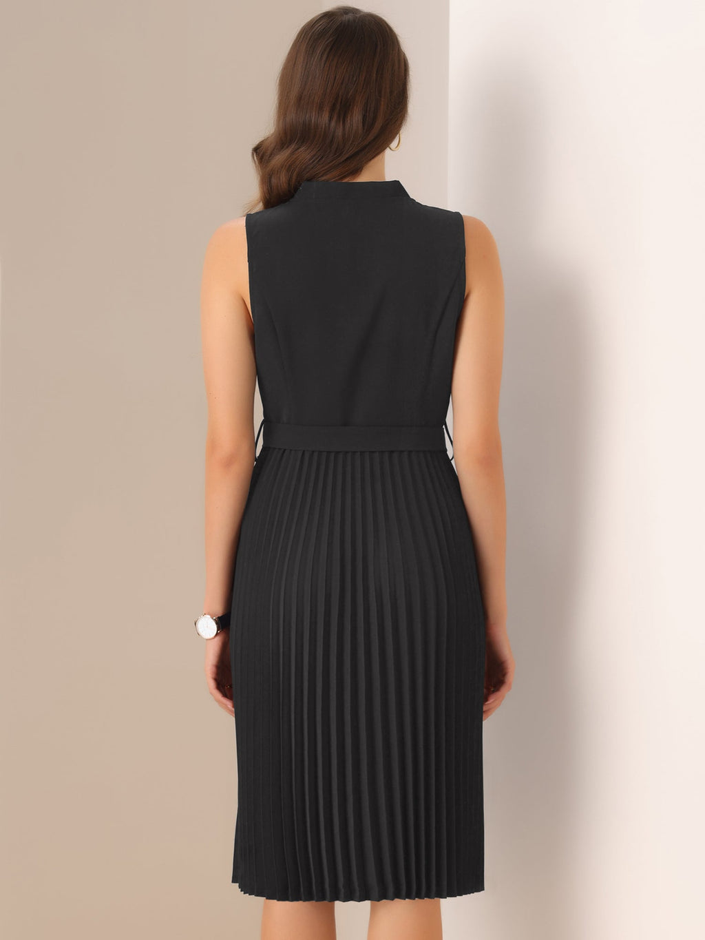 Knee-Length Solid Casual Dress