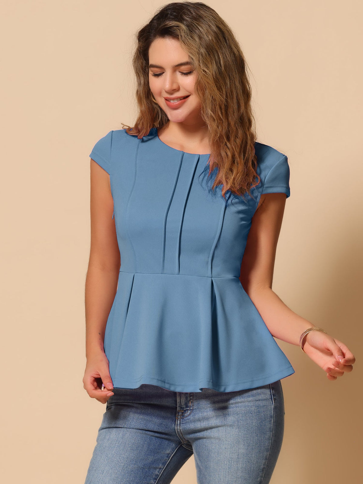 Round Neck Stretch Summer Blouse