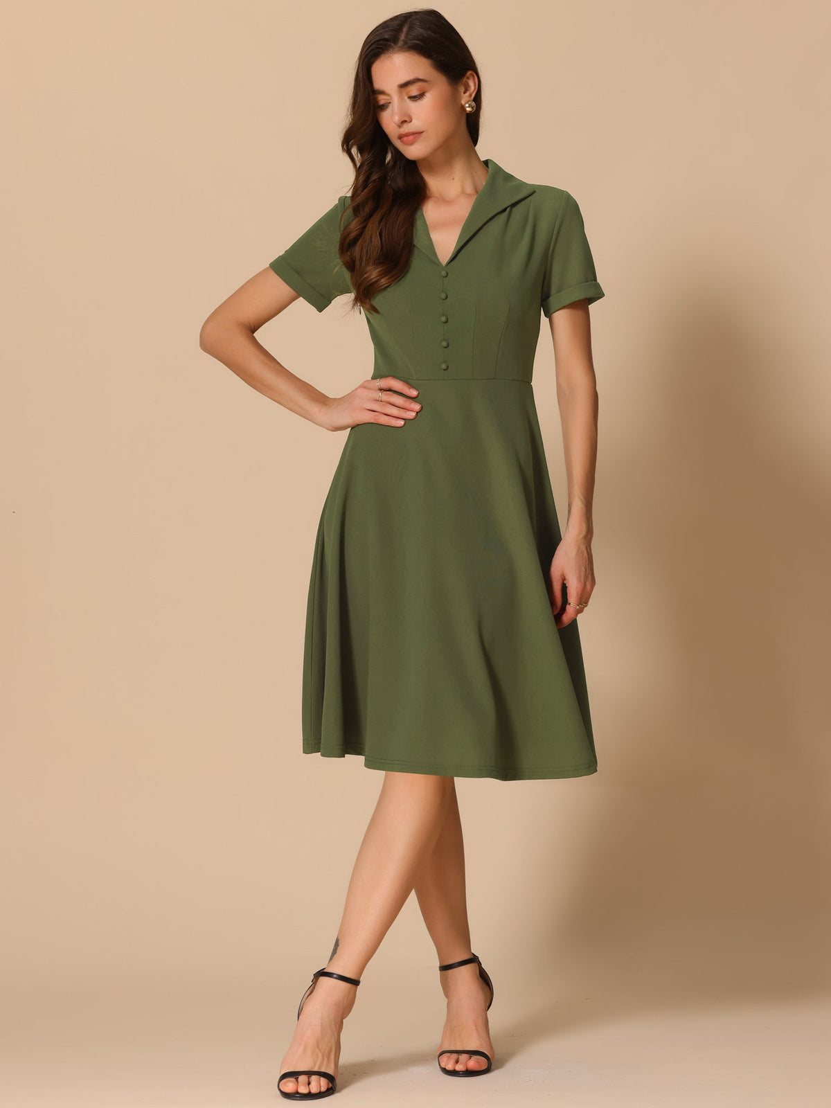 Empire Waist Short-Sleeve Party Dress