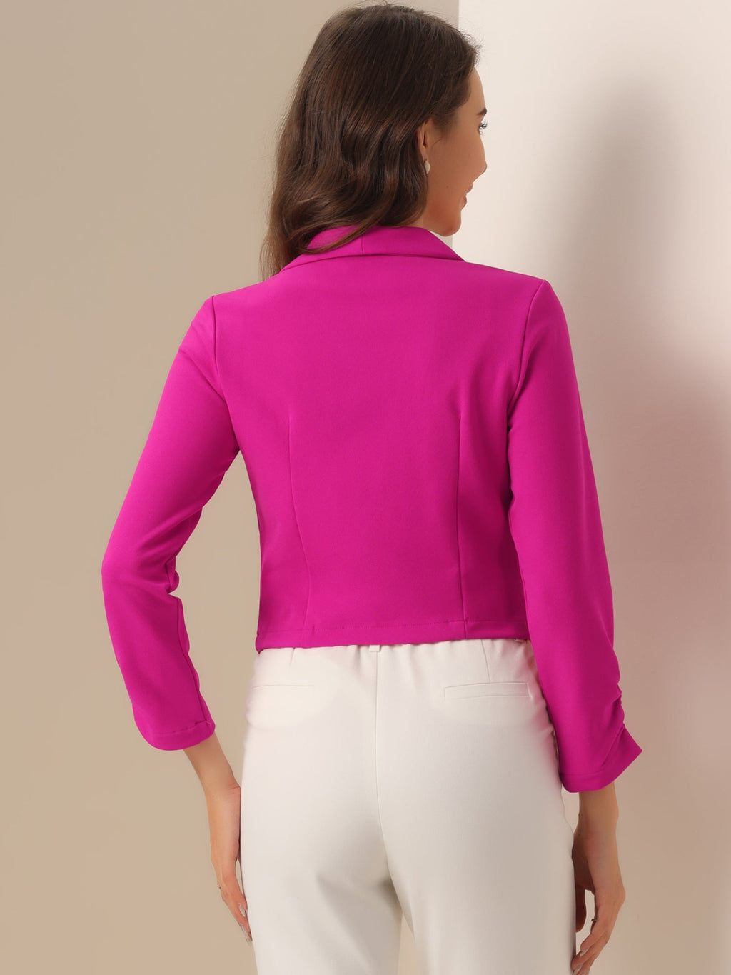 Open-Front Fitted Hook Blazer
