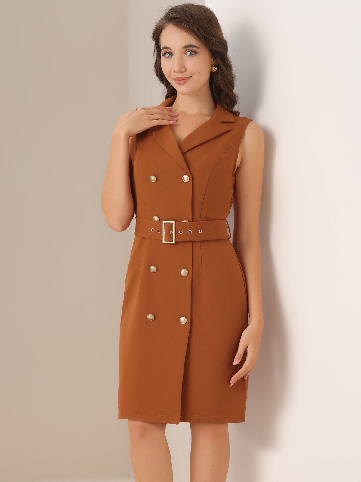 Stretch Solid Sleeveless Shift