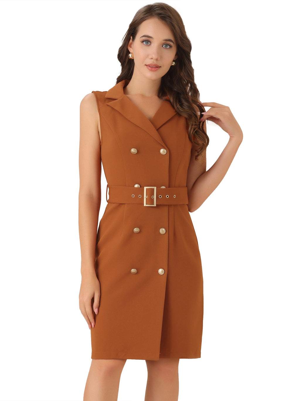 Stretch Solid Sleeveless Shift