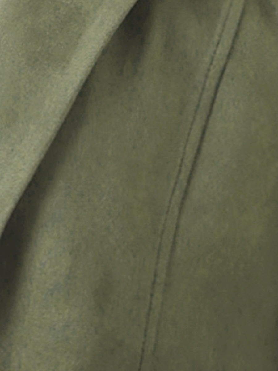 Stretch Solid Faux Suede Blazer