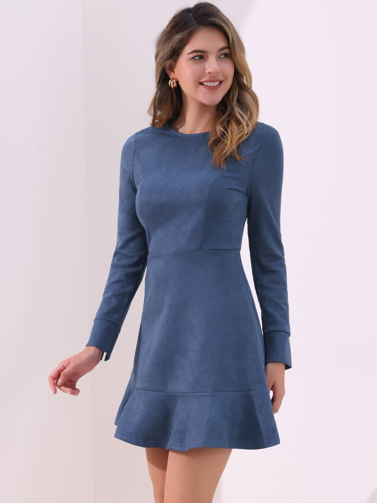 Ruffled Hem Elastic Waist Dress
