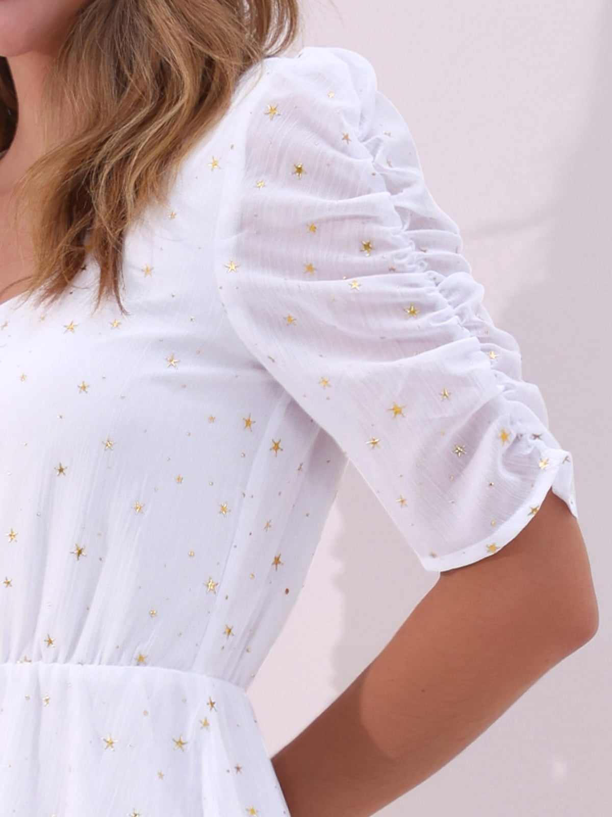 Short Sleeve Metallic Casual Dress