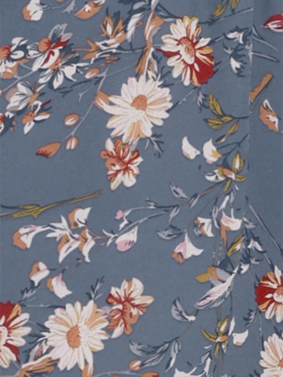 Floral Standing Collar Dress
