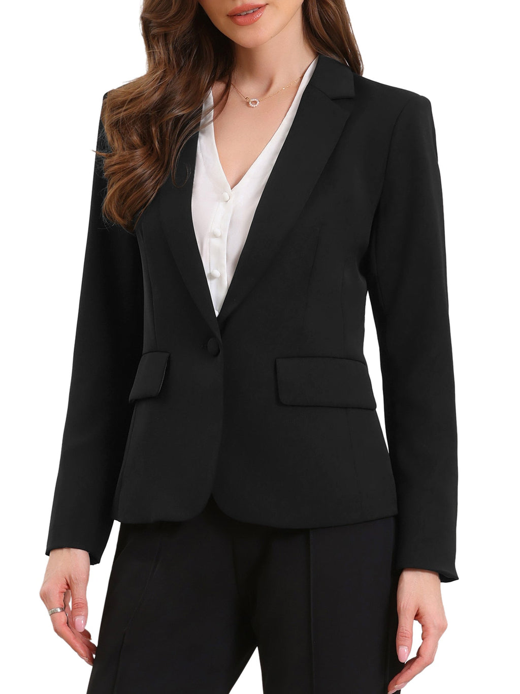 High-Stretch Solid Workwear Blazer
