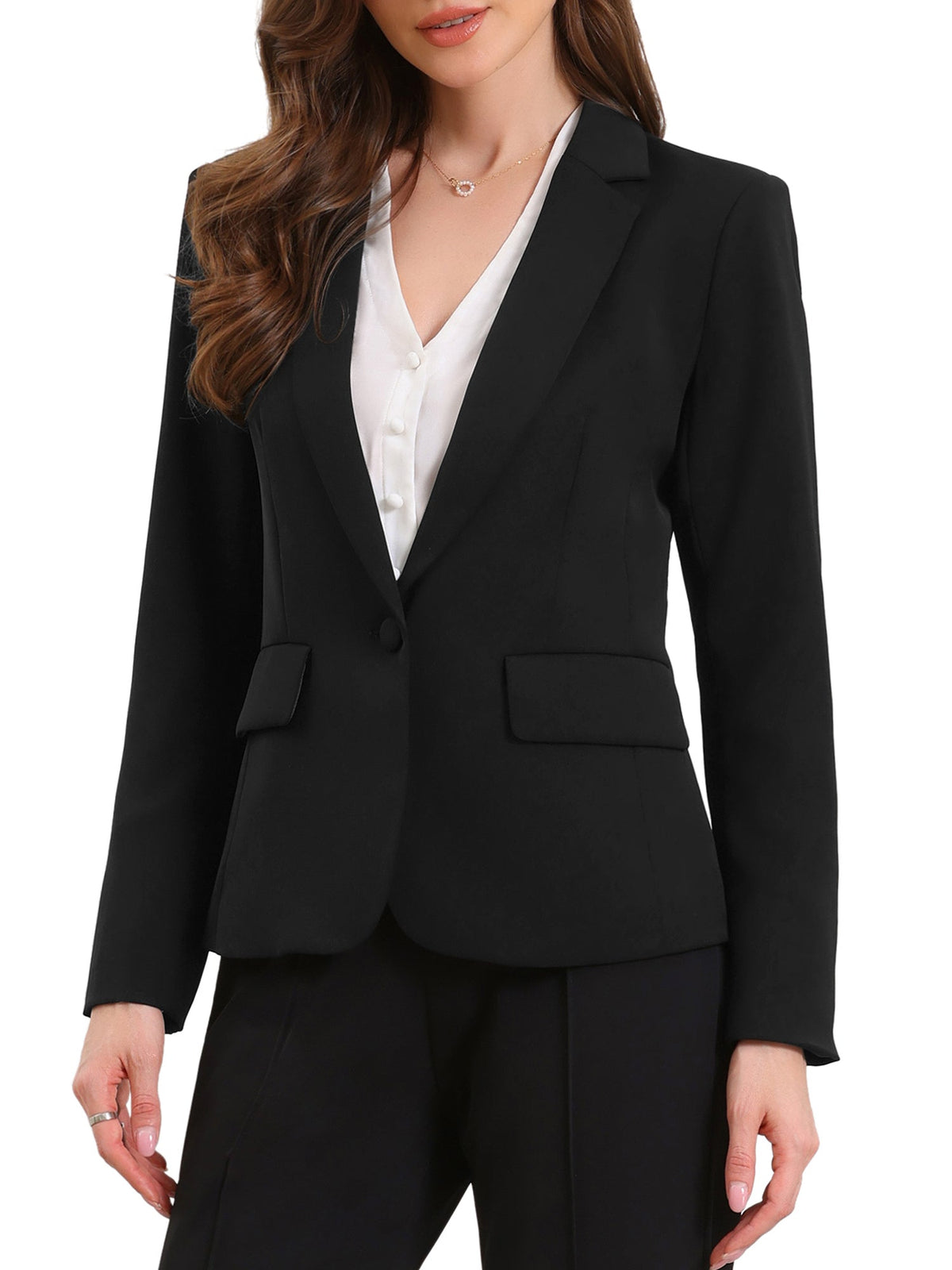 High-Stretch Solid Workwear Blazer