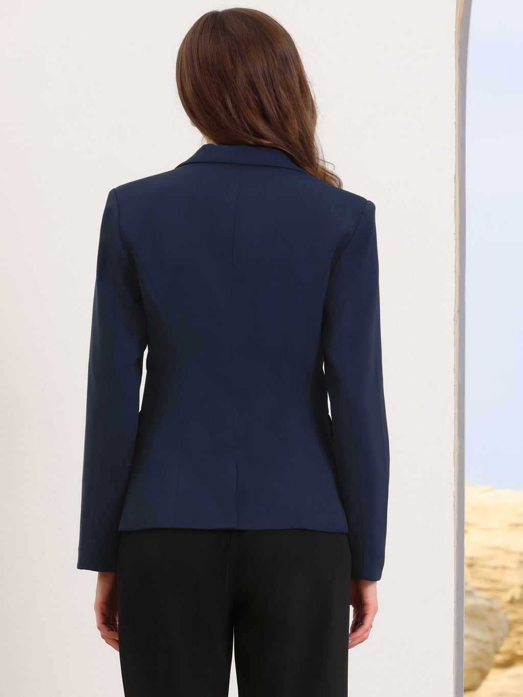 High-Stretch Solid Workwear Blazer