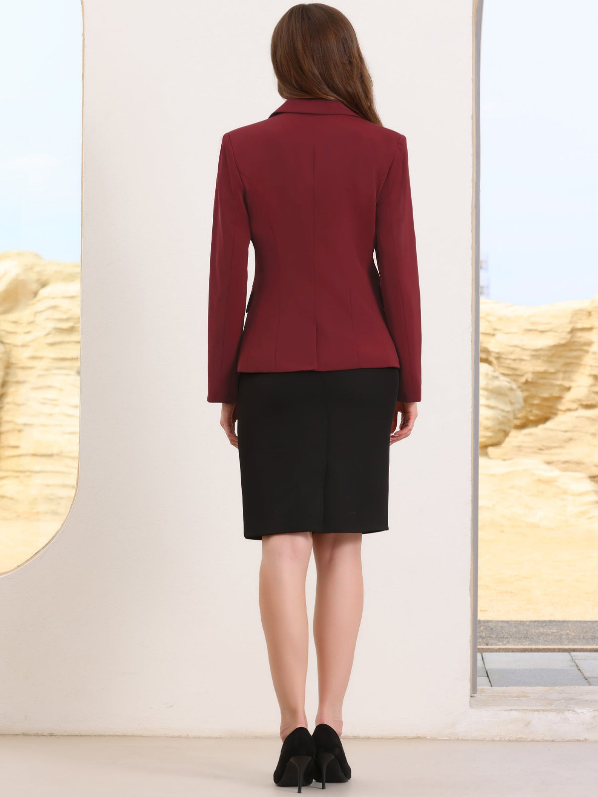 High-Stretch Solid Workwear Blazer