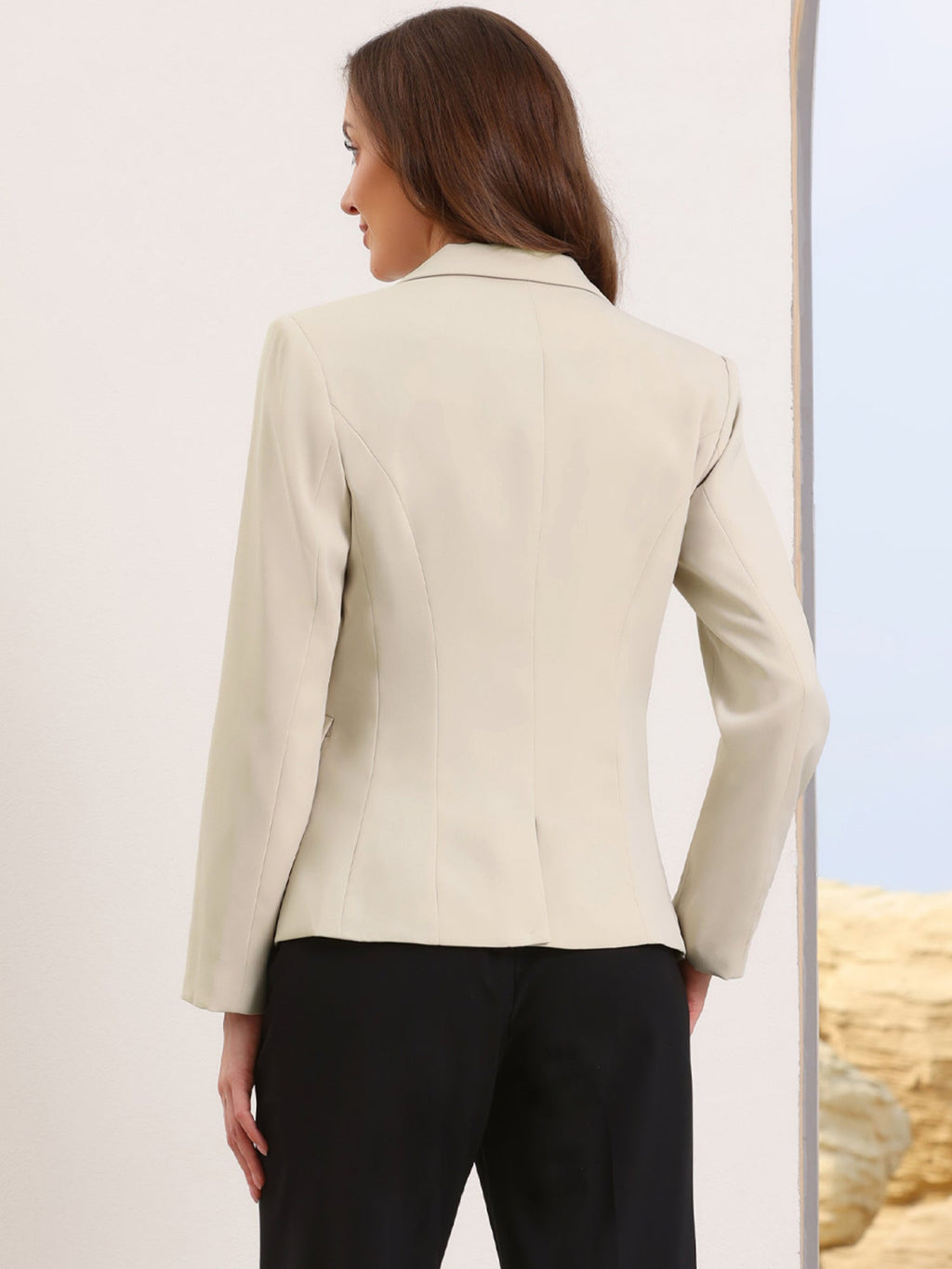 High-Stretch Solid Workwear Blazer
