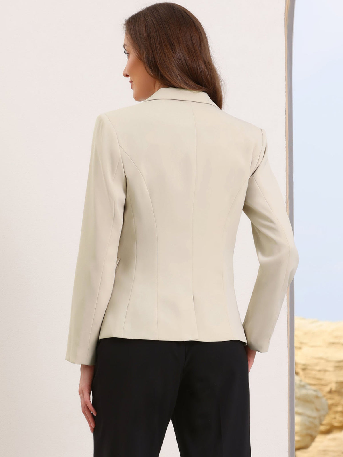 High-Stretch Solid Workwear Blazer