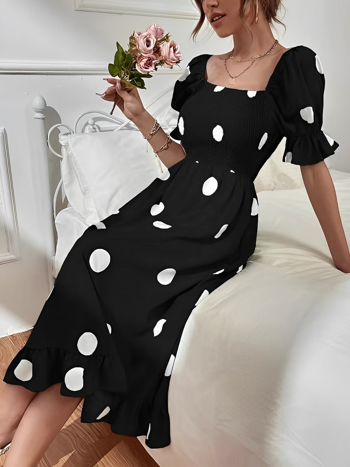 Regular Fresh Polka Dot Dress