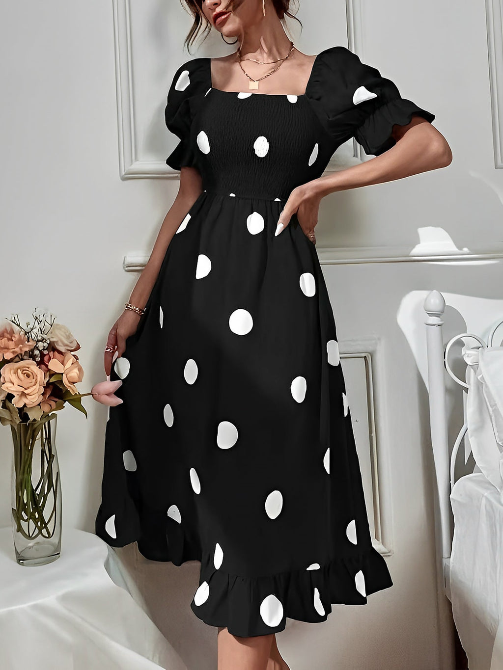Regular Fresh Polka Dot Dress