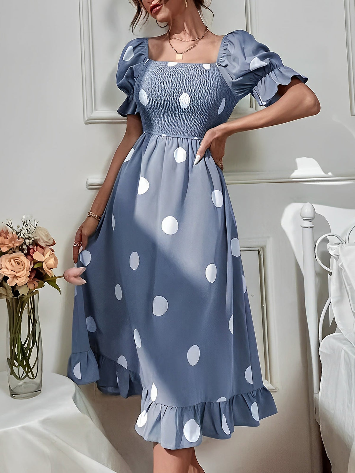 Regular Fresh Polka Dot Dress