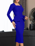 Solid Slim-Trim Fall/Spring Dress