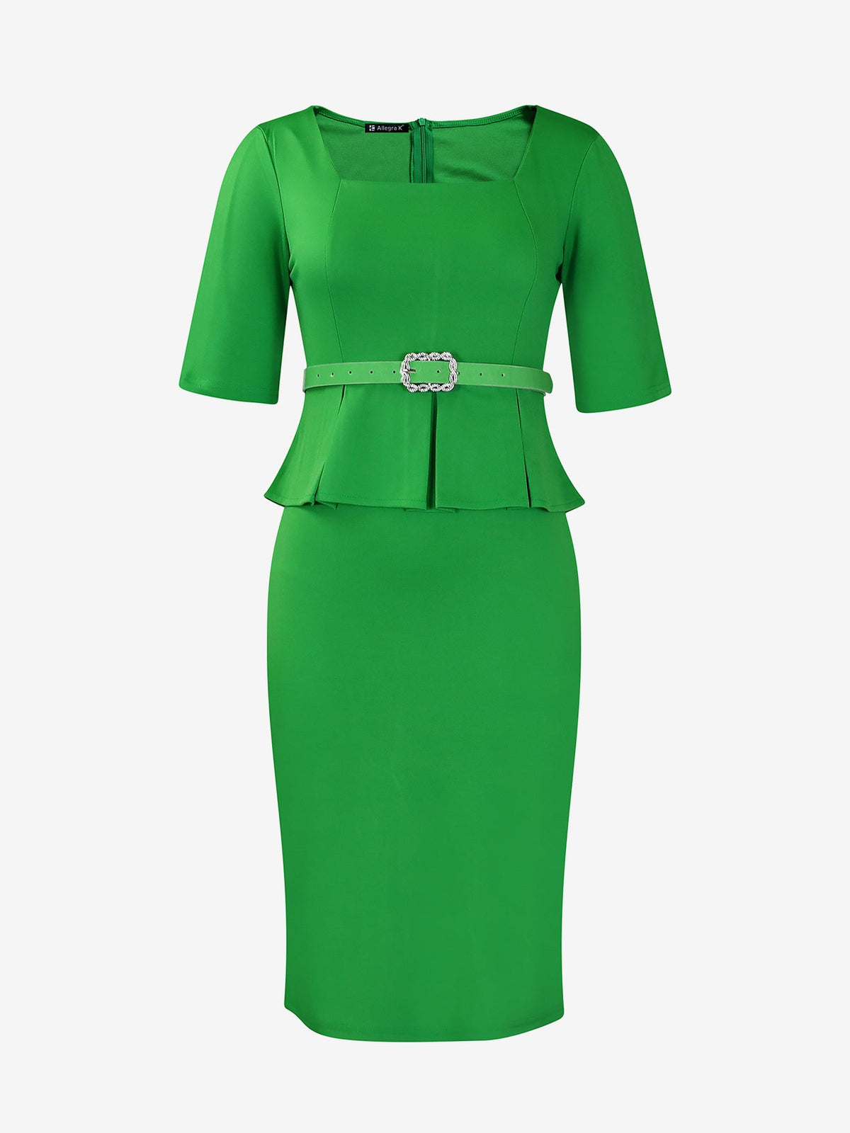 Stretch Short-Sleeve Work Dress