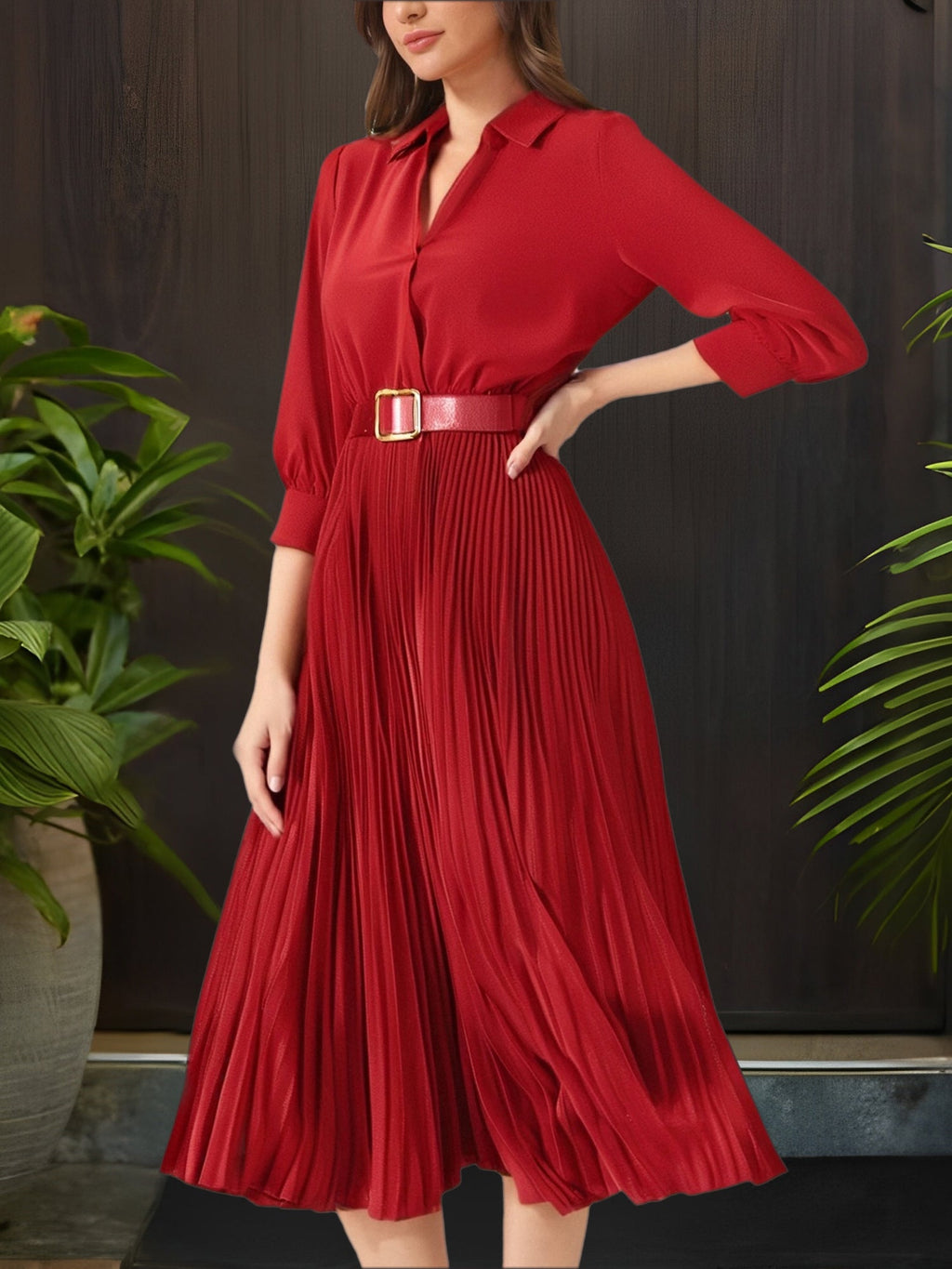 Polyester-Spandex Office Dress