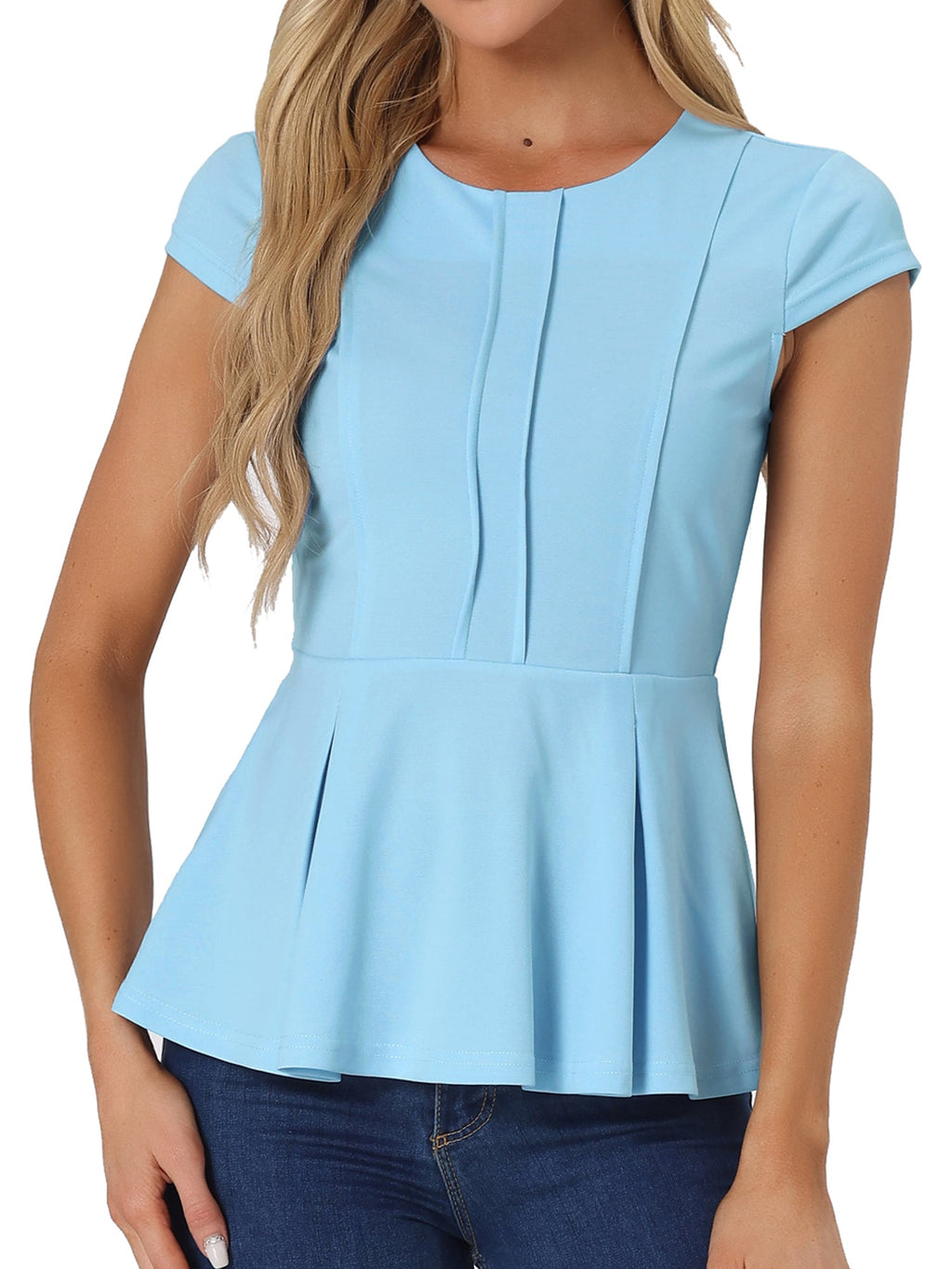 Round Neck Stretch Summer Blouse
