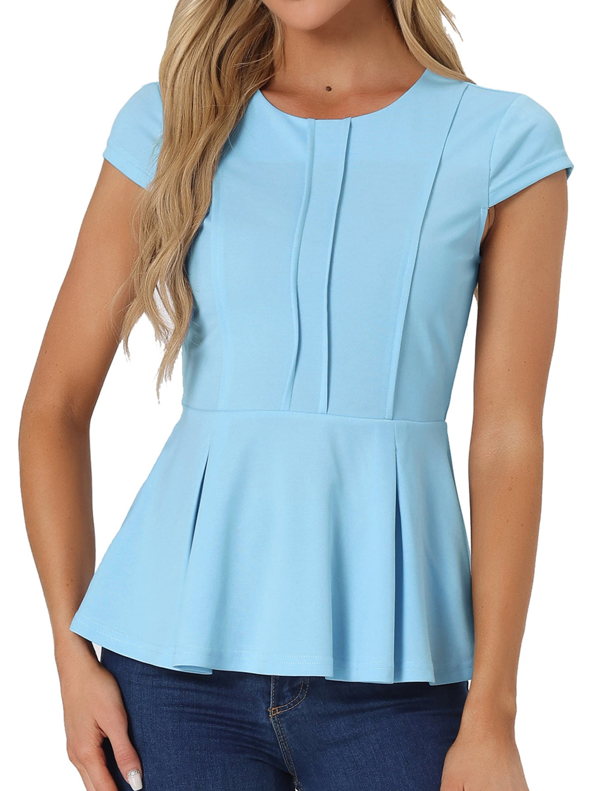Round Neck Stretch Summer Blouse