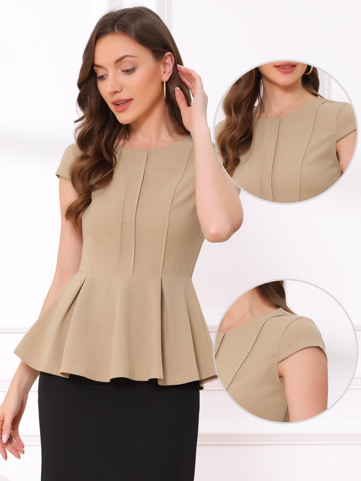 Round Neck Stretch Summer Blouse