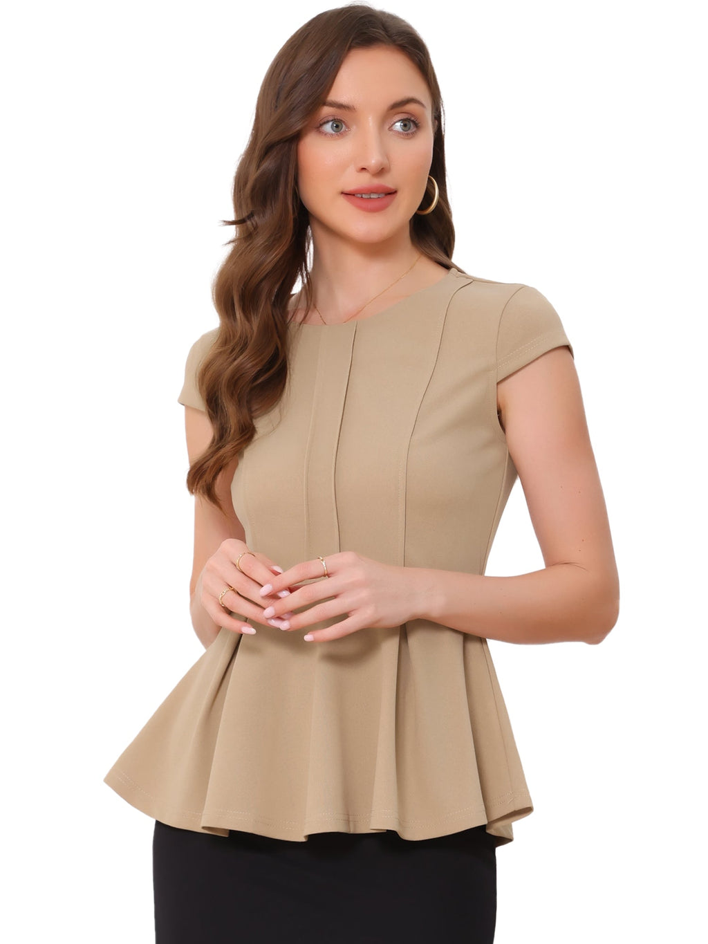 Round Neck Stretch Summer Blouse