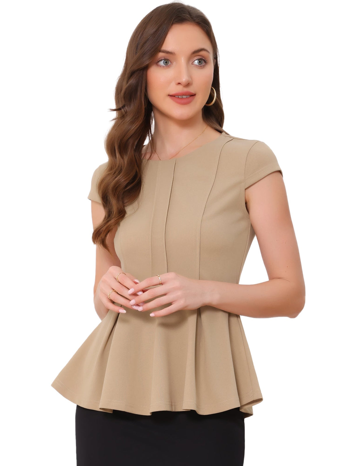 Round Neck Stretch Summer Blouse