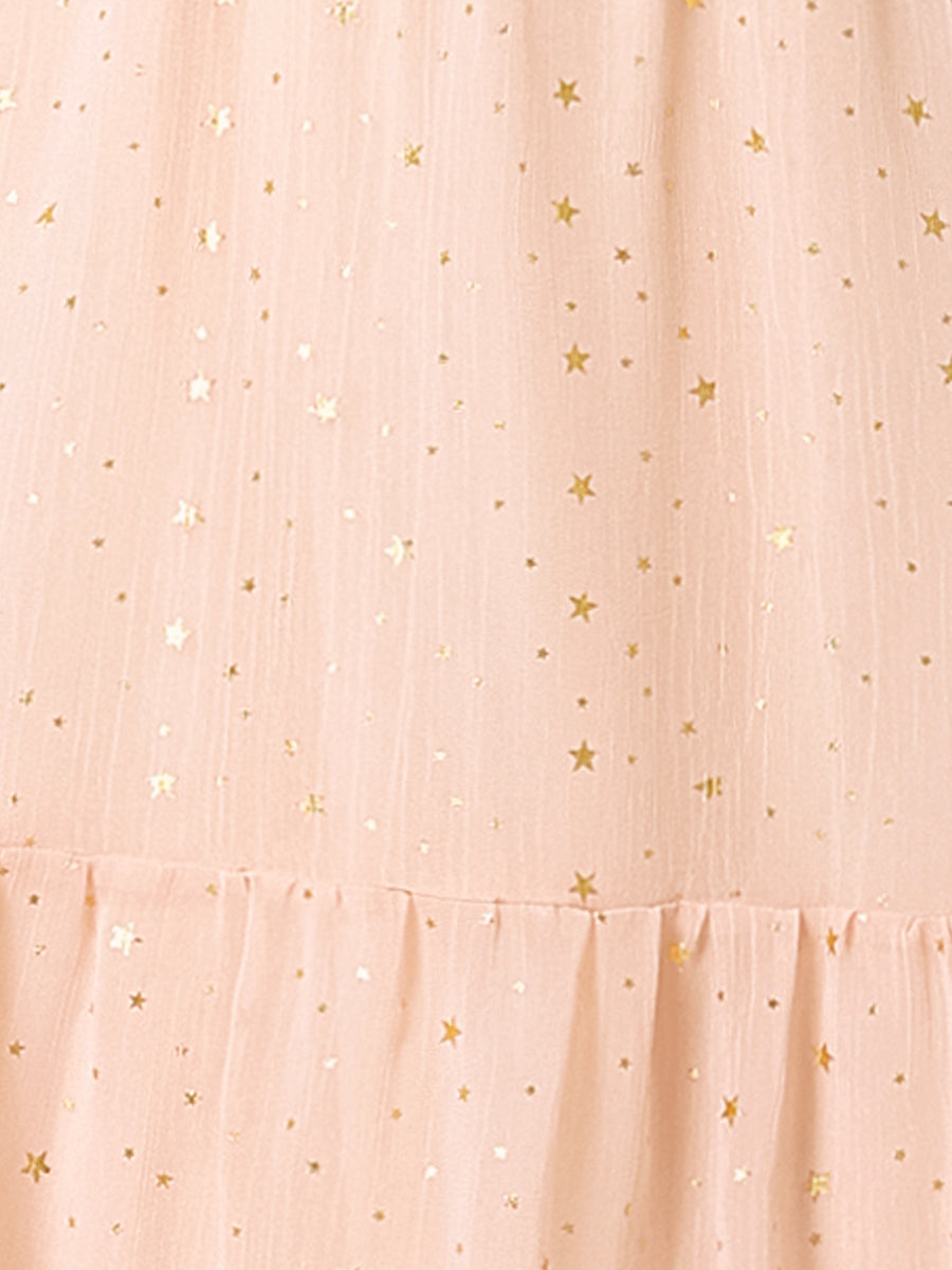 Star Print Sleeveless A-Line Dress