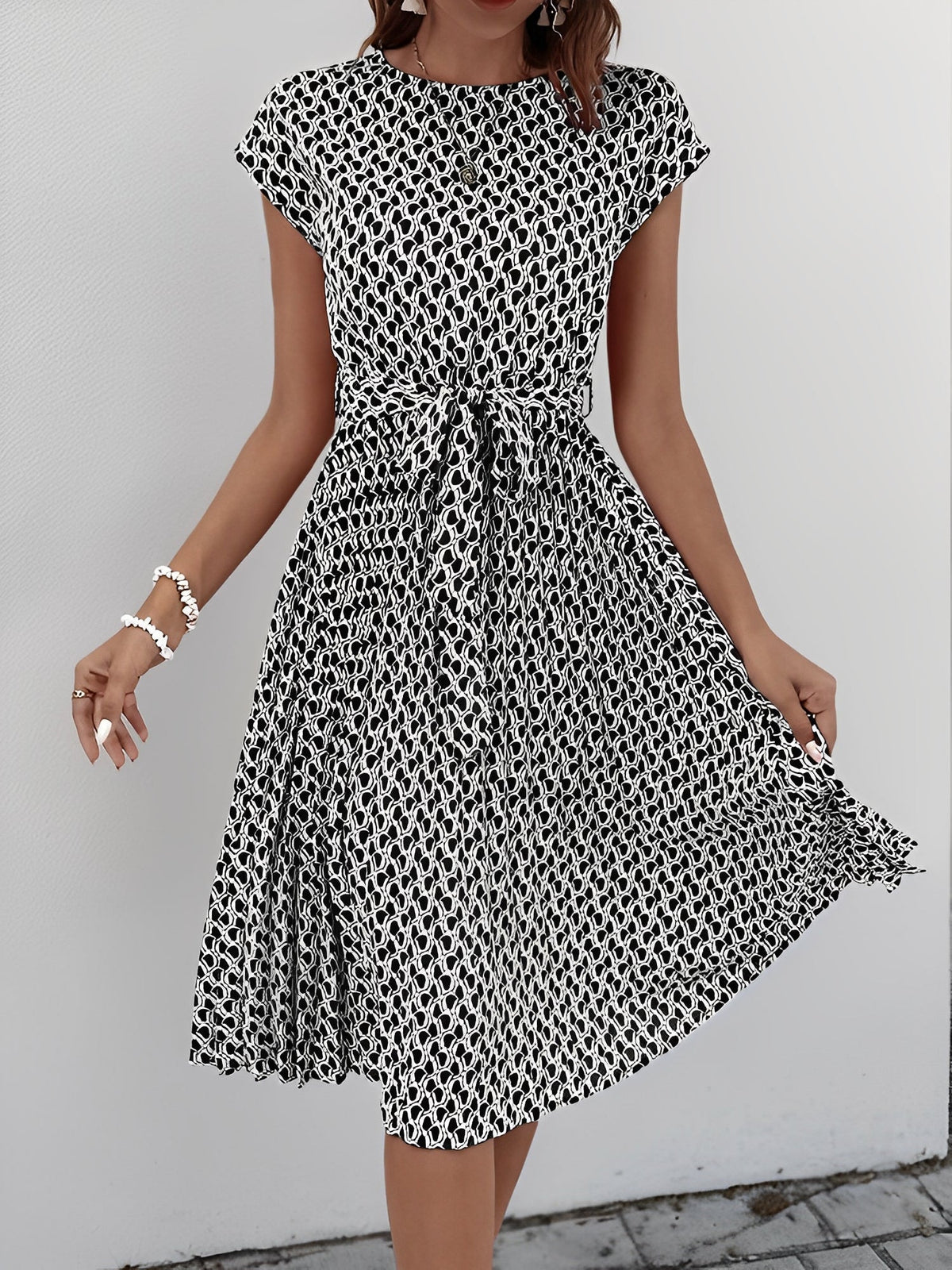 Summer Polyester Graphic Dress