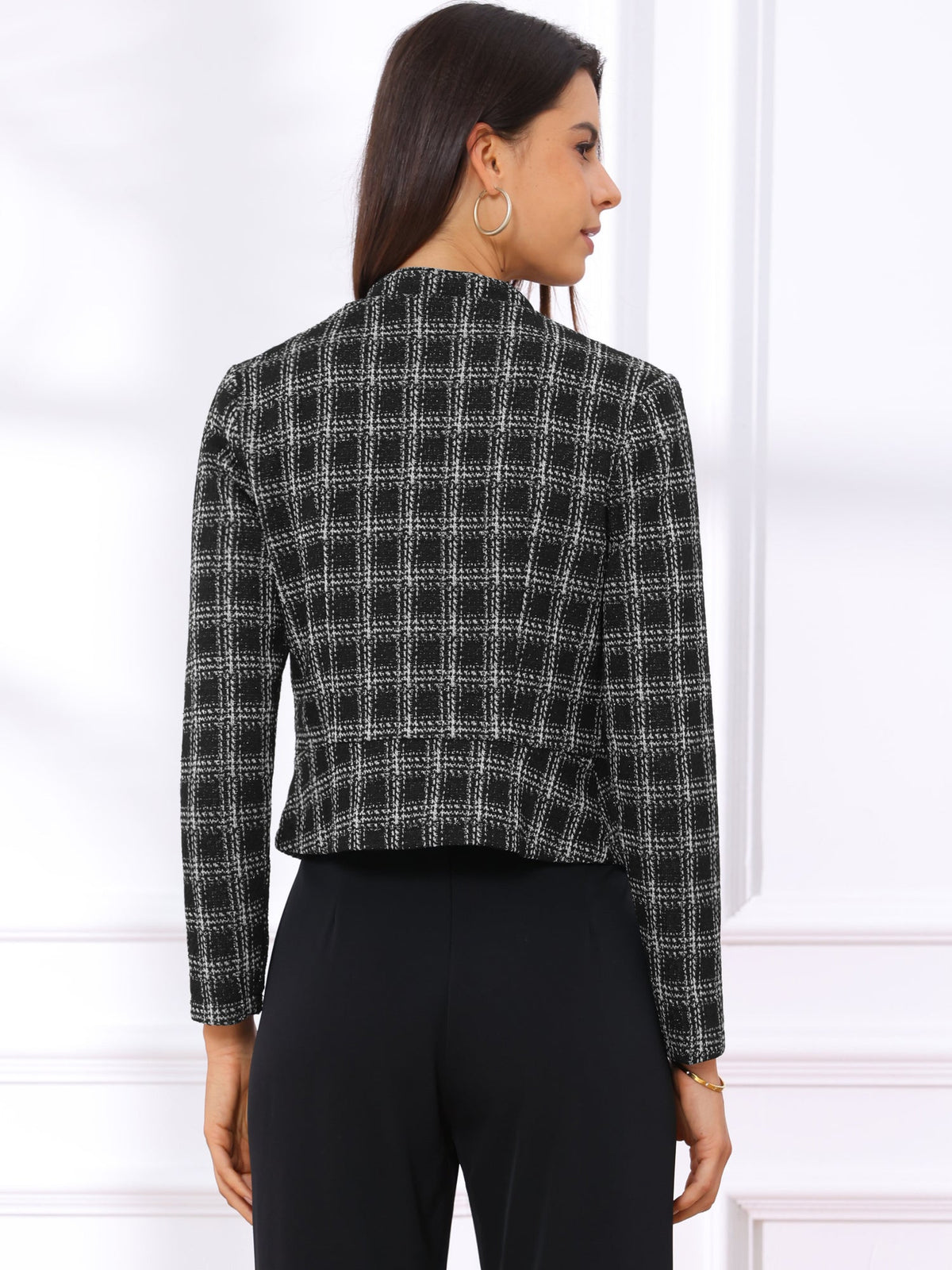Cotton-Soft Plaid Blazer