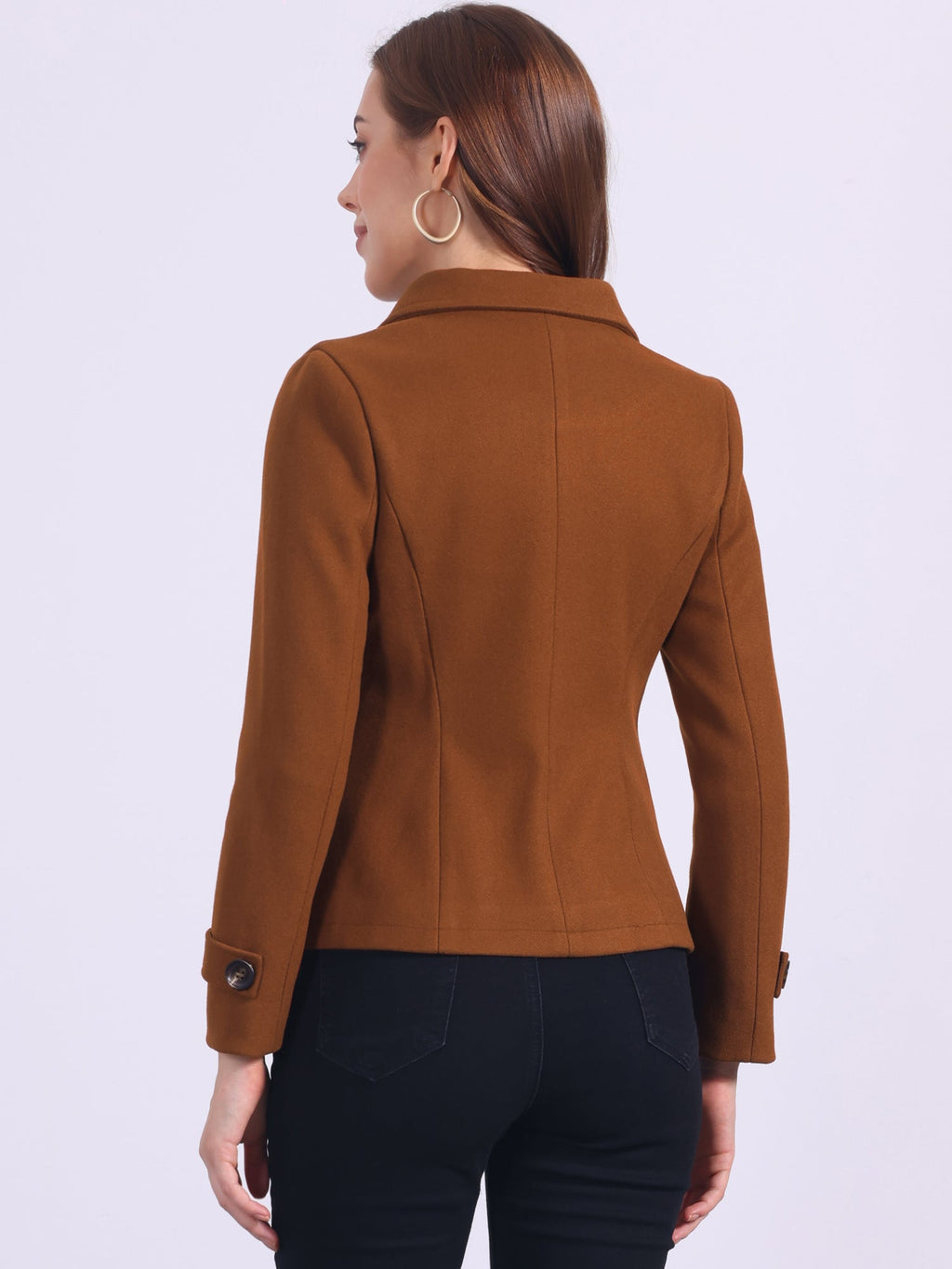 Button Cuff Double-Breasted Overcoat