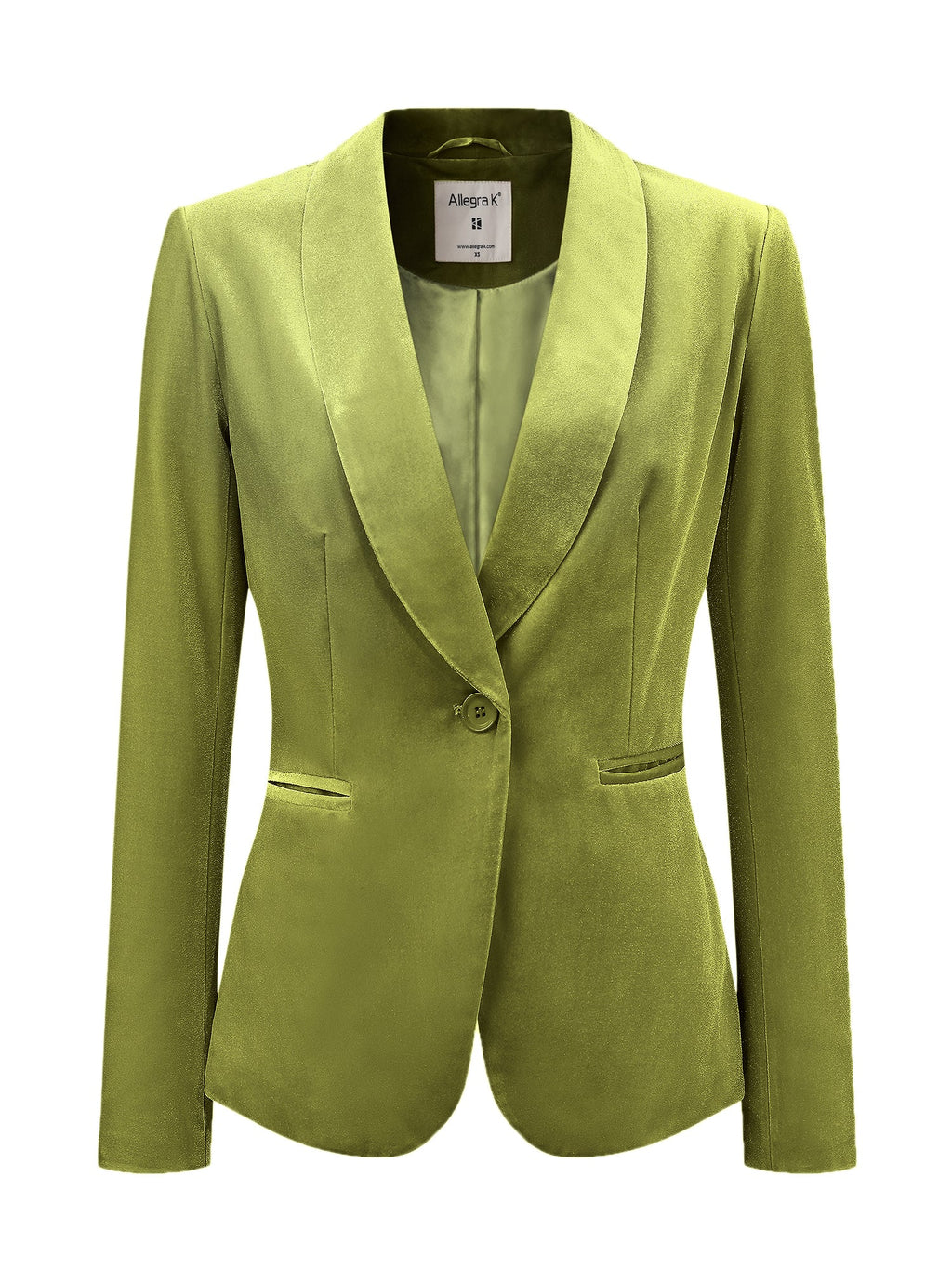 Velvet Shawl-Collar Single-Button Blazer