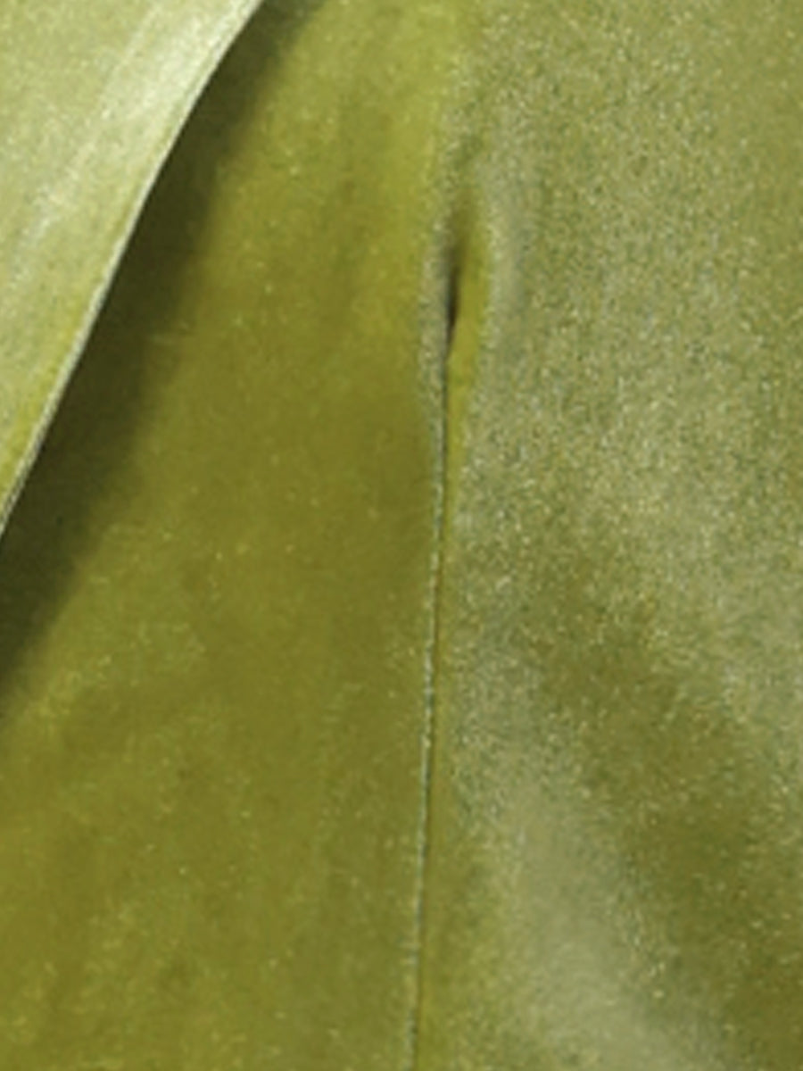 Velvet Shawl-Collar Single-Button Blazer