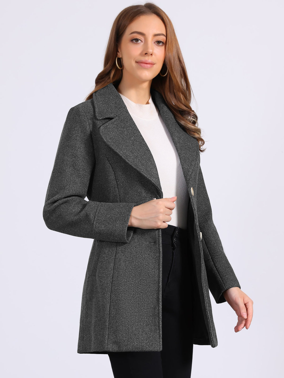 Curved Waist Vent Overcoat