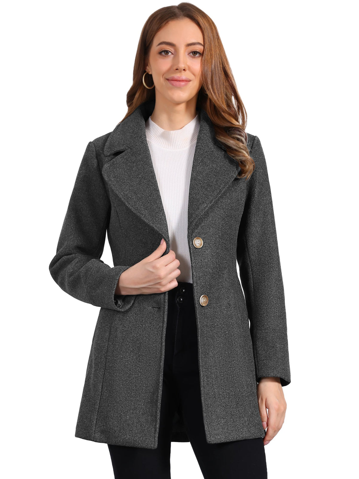 Curved Waist Vent Overcoat