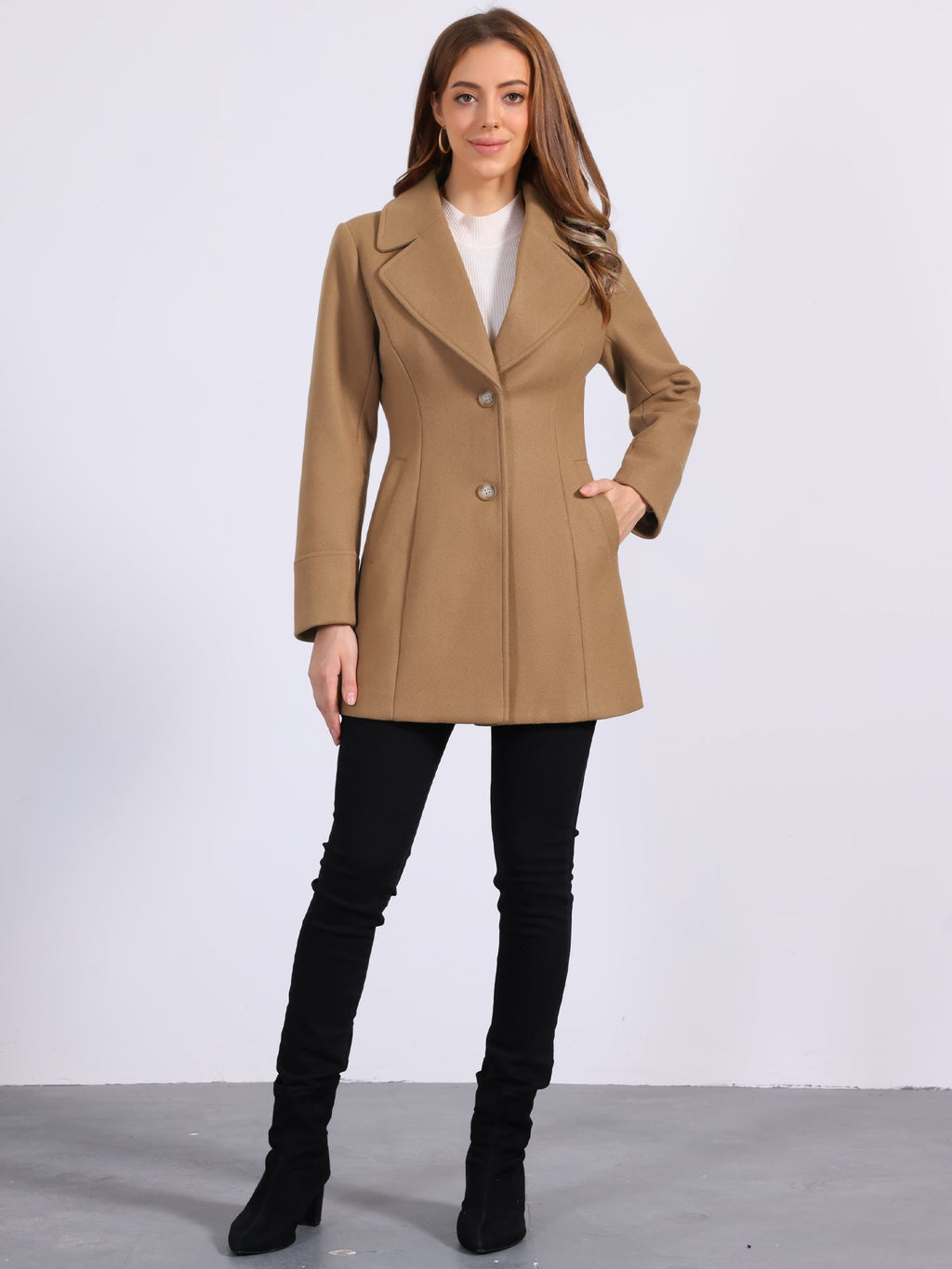 Curved Waist Vent Overcoat