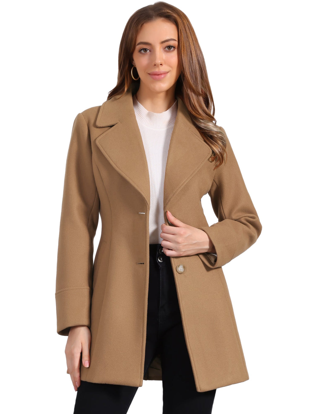Curved Waist Vent Overcoat